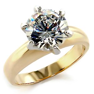 4CT ROUND CUT CZ SOLITAIRE RING 14KGP